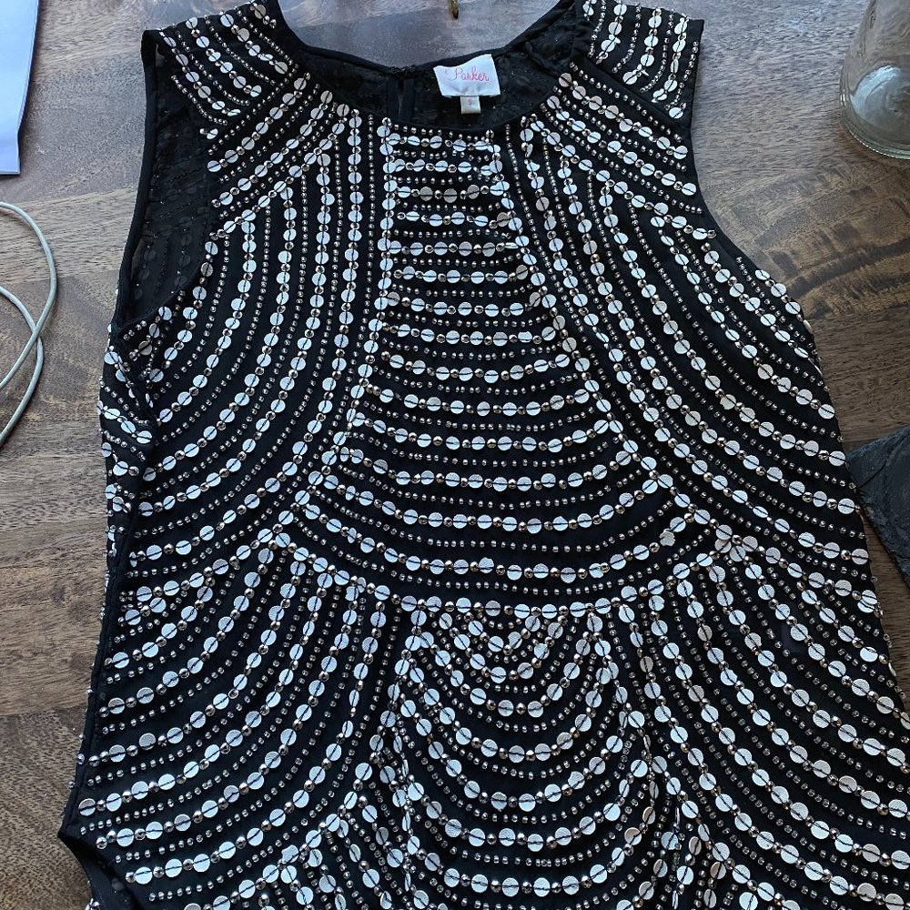 Parker sequins blouse black/white